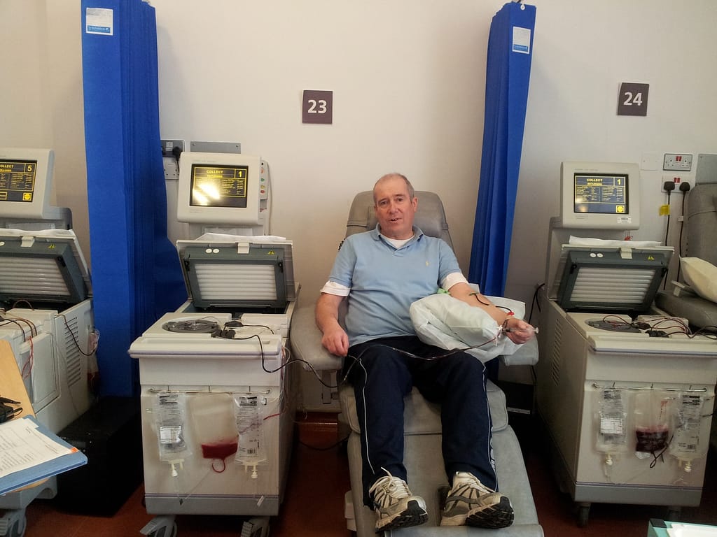 Chris in hospital having treatment