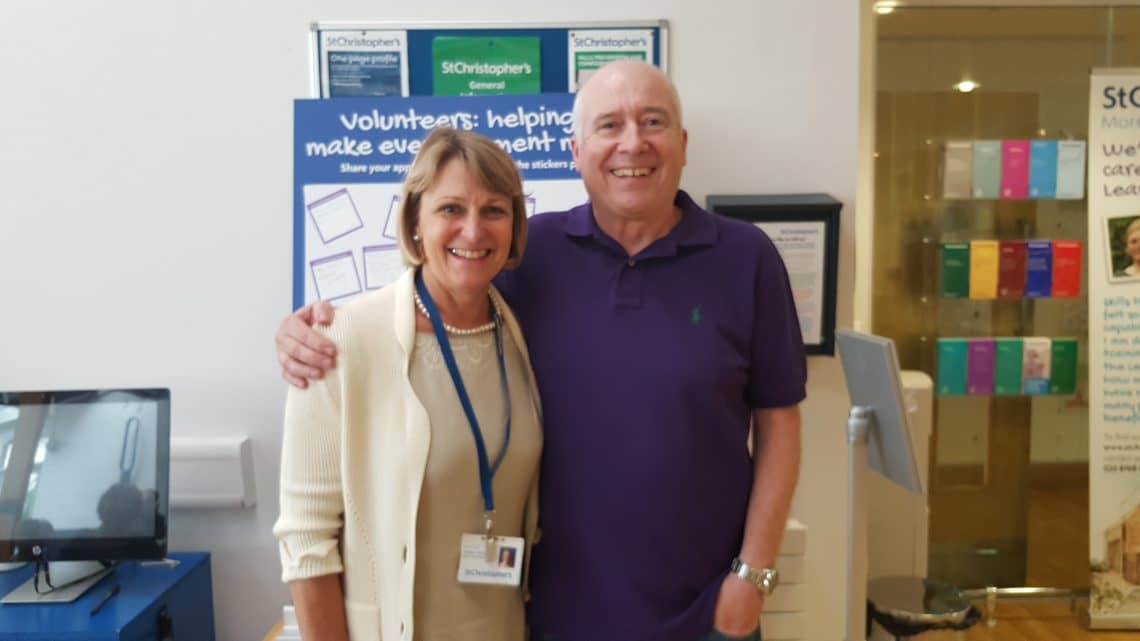 Chris with the joint CEO of St Christophers hospice June 2018
