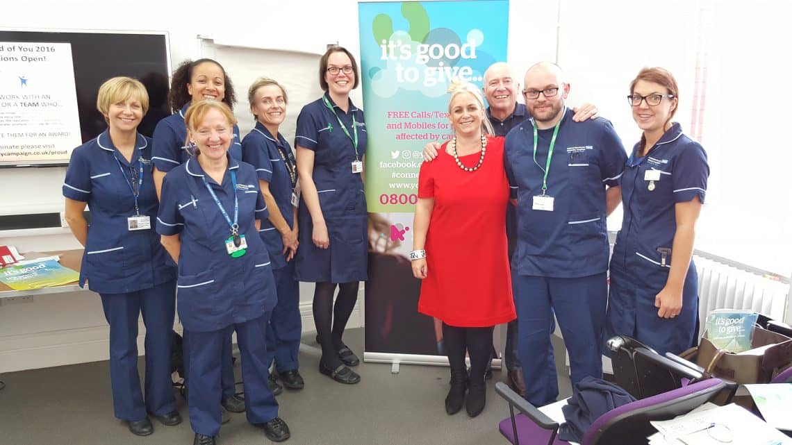 With Blair and the Oncology team from Manchester Royal Infirmary who invited us to talk about Your SimPal service. October 2016
