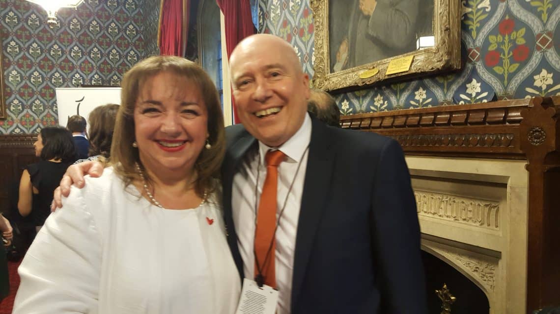 Chris with Sharon Hodgson MP (shadow minister for health) at House of Commons 2017
