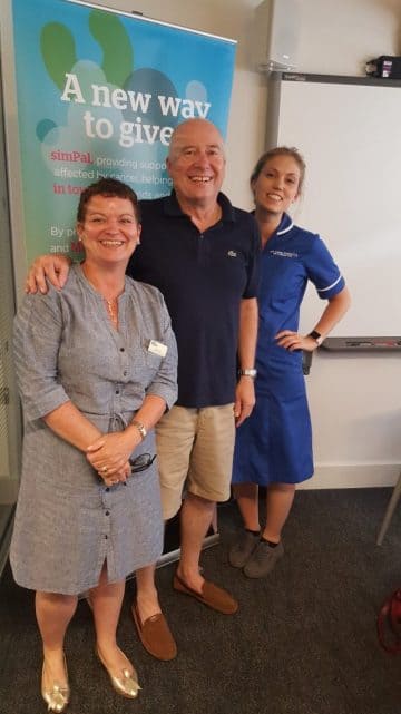 With Kathryn and colleague from the Macmillan Centre at Kings College Hospital London, where we are introducing our SimPal service July 2018
