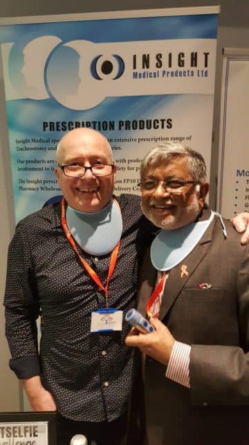 With Shrenik Shah from India at Swallows Head+Neck cancer conference in Nottingham, November 2018