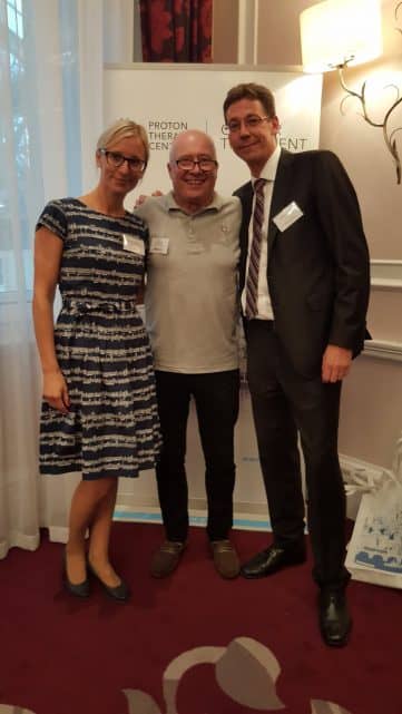 At the UK Proton Beam Therapy patients meeting in London, with my great friends Vlastomil (CEO) and Kate (head of patient services) at the centre in Prague