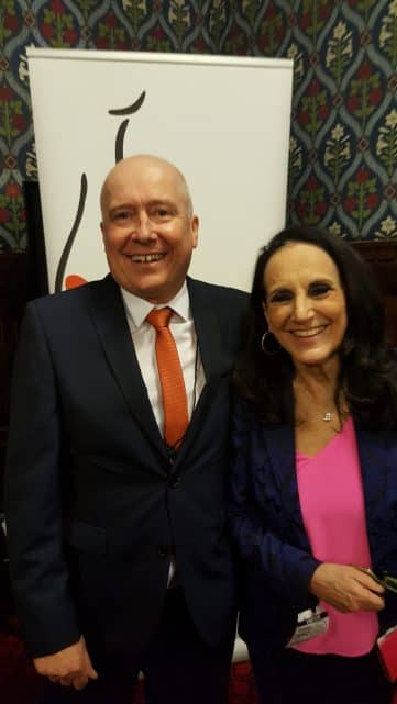 Chris with Lesley Joseph at House of Commons Feb 2017