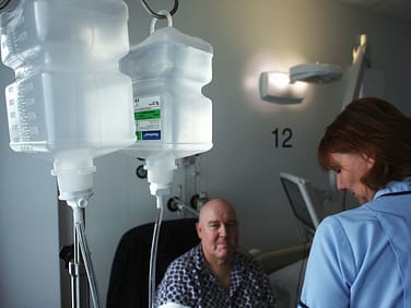 Man receiving chemotherapy