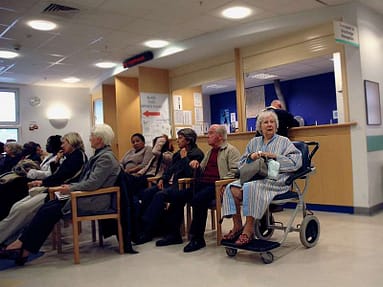 A UK hospital waiting room