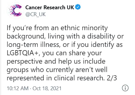 Cancer Research Tweet