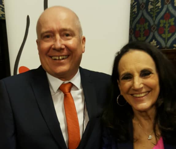 Chris with Lesley Joseph at Houses of Parliament