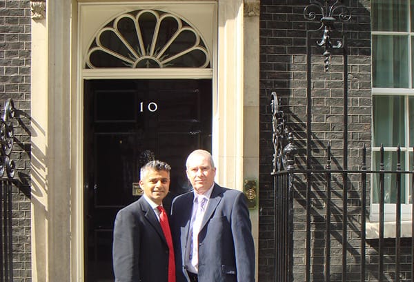 Chris with Sadiq Khan MP in 2008