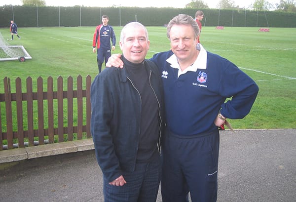 Chris with Neil Warnock at Crystal Palace training ground.