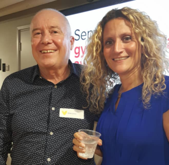 Chris with Dr Ellie (Sunday Mail and Sky) at a campaigning function with Eve Appeal Sept 2017