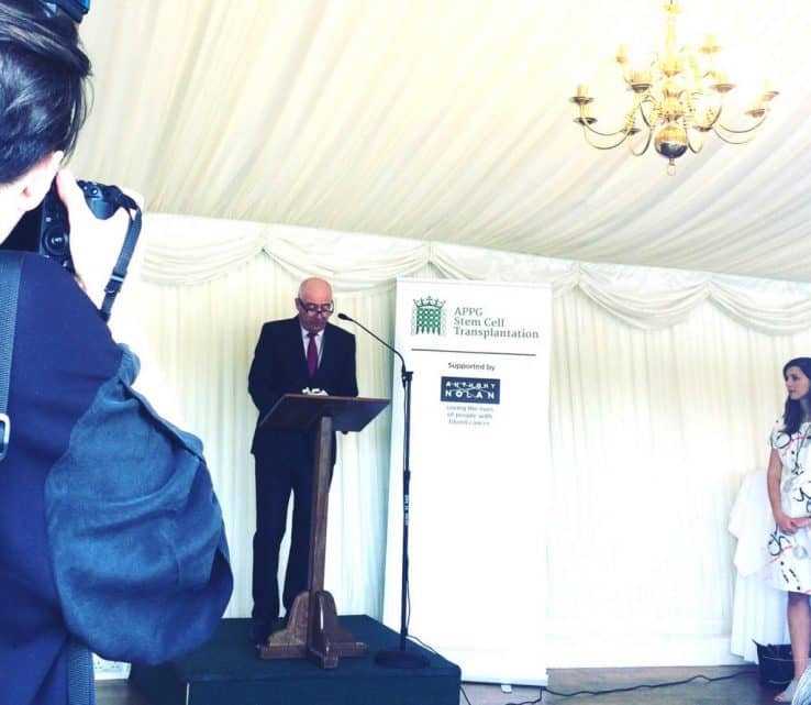 Chris speaking on behalf of Anthony Nolan at House Of commons 2017
